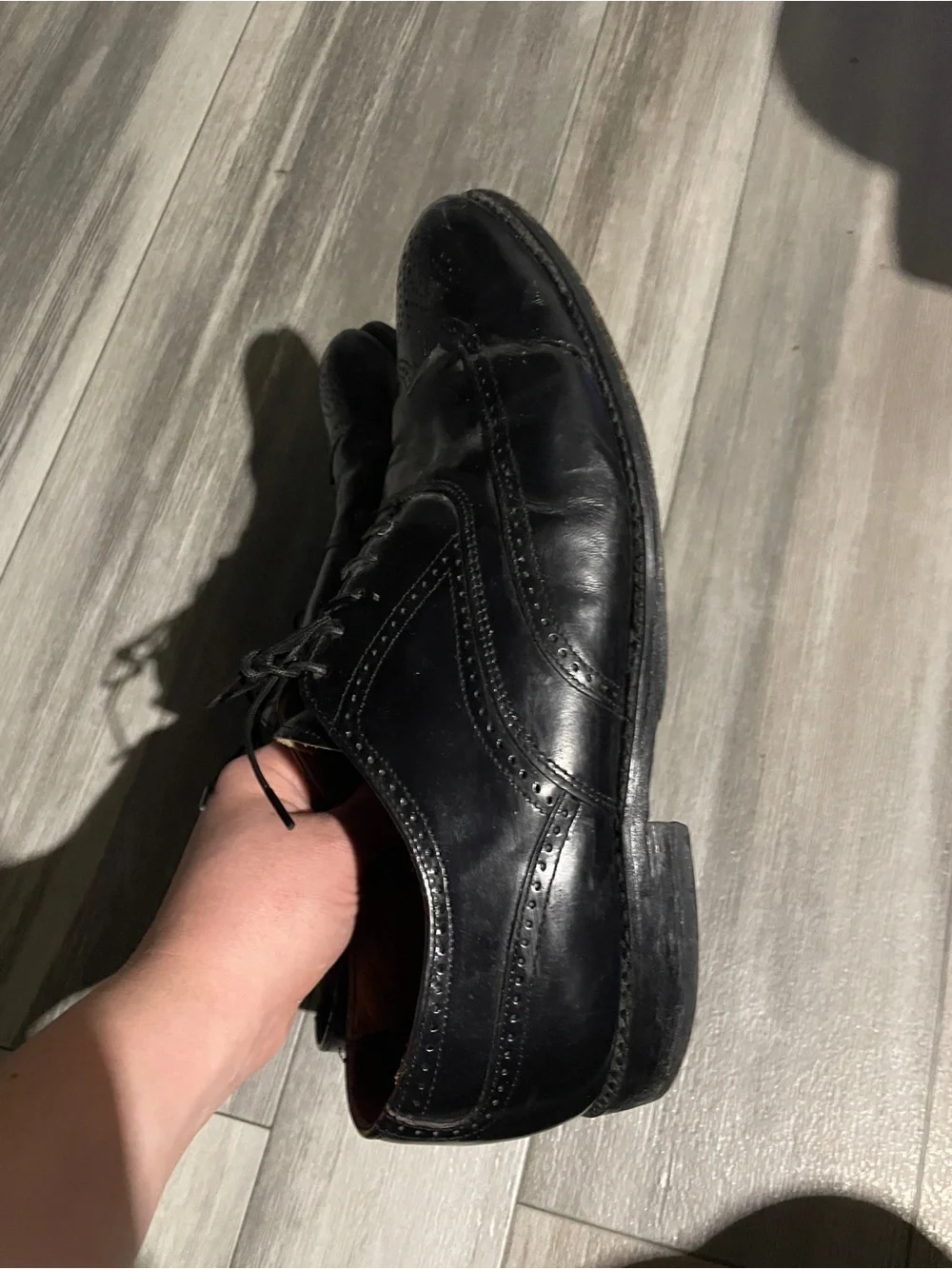 Bostonian Classics Black Leather Wingtip Oxford Dress Shoes Men's size 8
